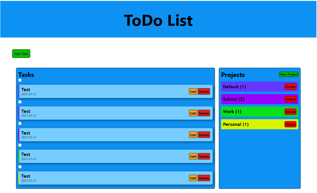 image of the todo list app